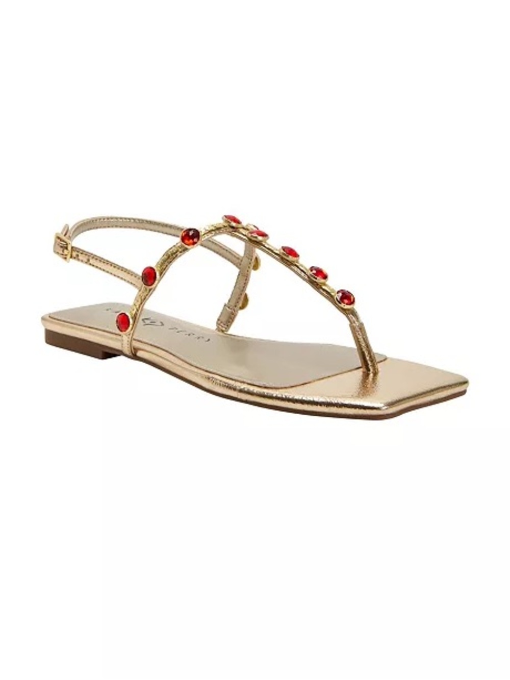 Katy Perry Collections Gold Slingback Sandal with Red Gem Details‎